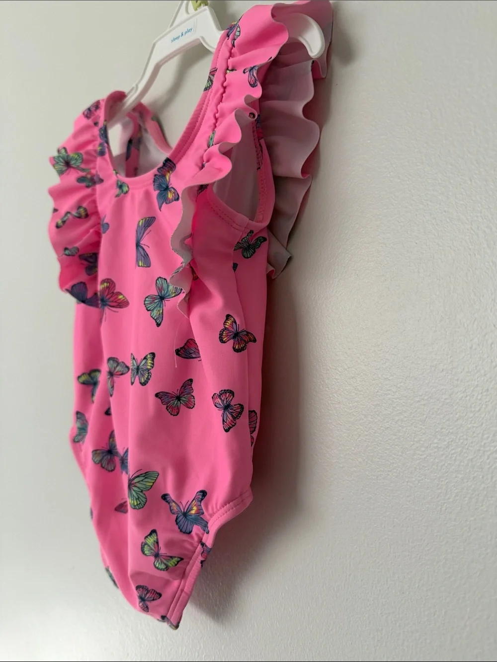 Pink Butterfly Ruffle One-Piece